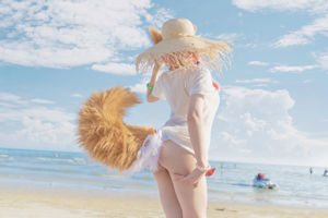 [Net Red COSER Photo] Anime blogger uki regenseizoen - Tamamo badpak aan de voorkant