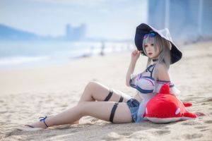 [Cosplay] 动漫博主樱落酱w - 斯卡蒂泳装