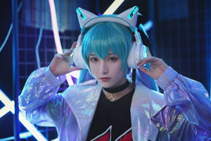 [Foto de cosplay] Blogueiro de anime Teppanyaki dança fantasma w - fone de ouvido Yaowu miku