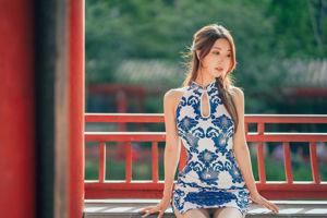 [คอสเพลย์] ยอดนิยม Coser Kurokawa - Cheongsam สีฟ้าและสีขาว