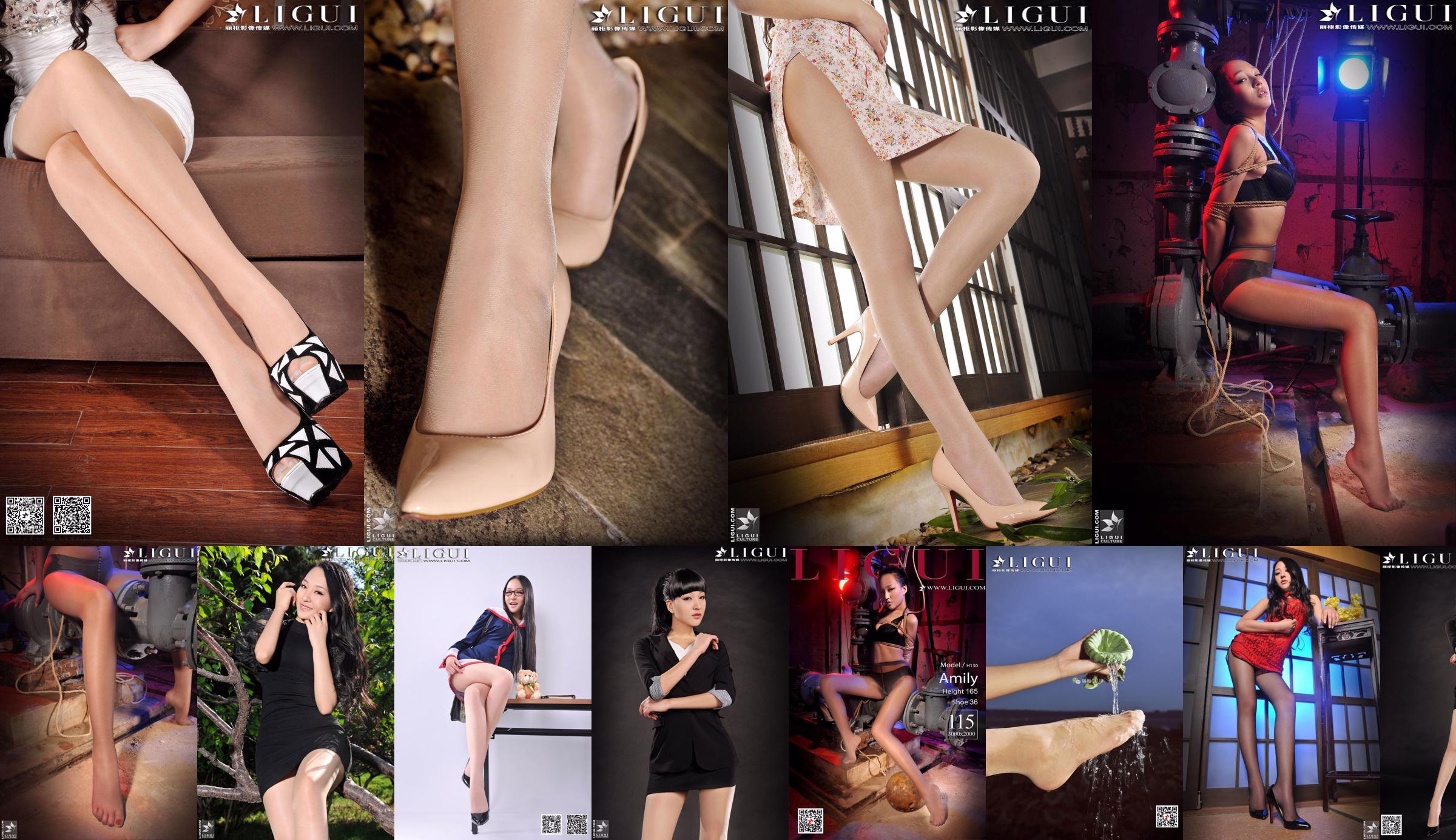 Model Amily "Meat Stockings, High-heeled, Beautiful Feet and Rope Art" Complete Works [丽柜美束LiGui] Beautiful Legs and Silky Feet Photo Picture No.d833bb Page 16