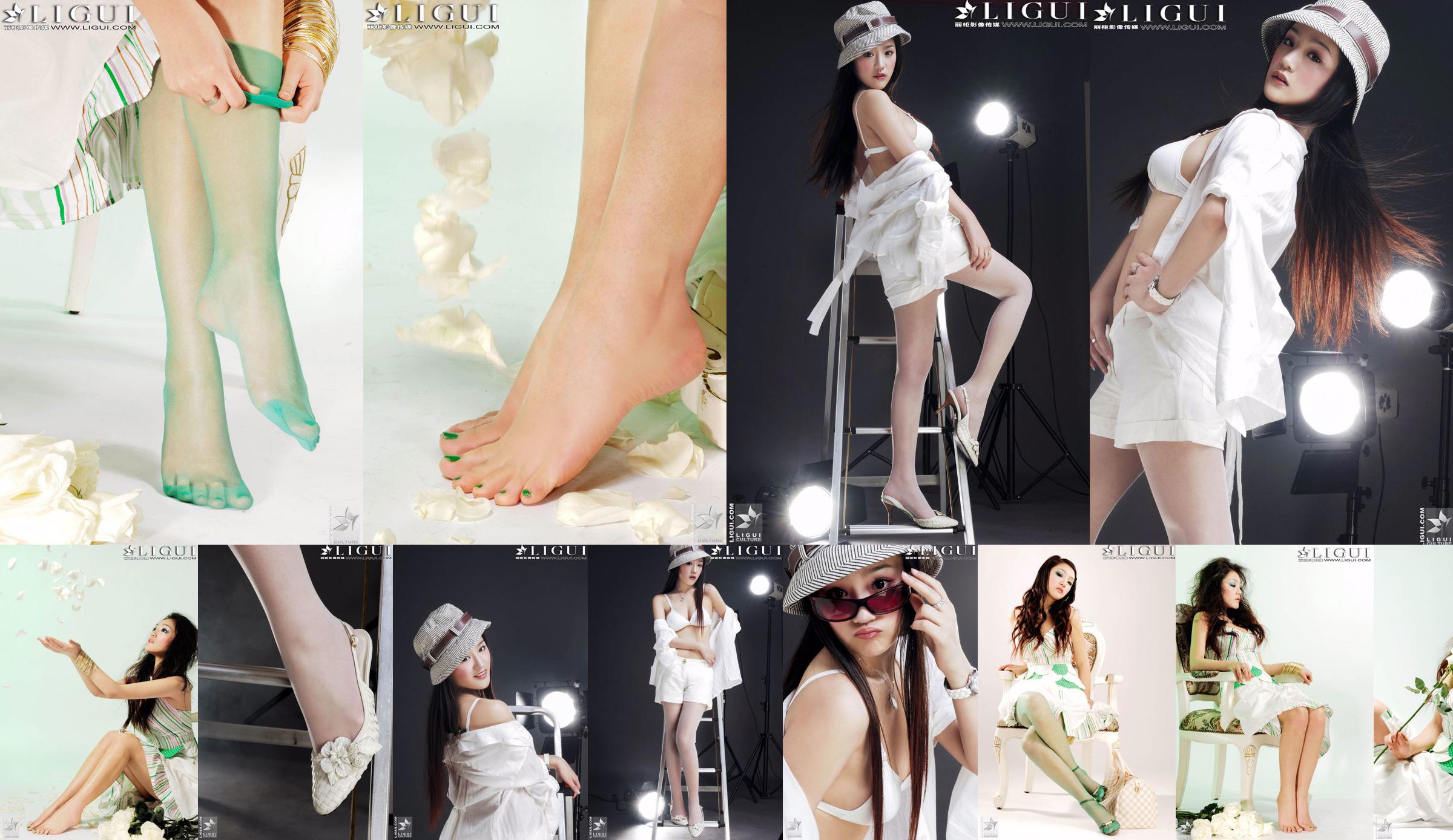 Model Shizukaken 《Putih 衫 衫 踝 渝 Kaisar 丝 Topi Kaisar 丽 柜 贵贵 Kaki LiGui] Paha indah 丝 foto kaki No.a74c64 Halaman 3