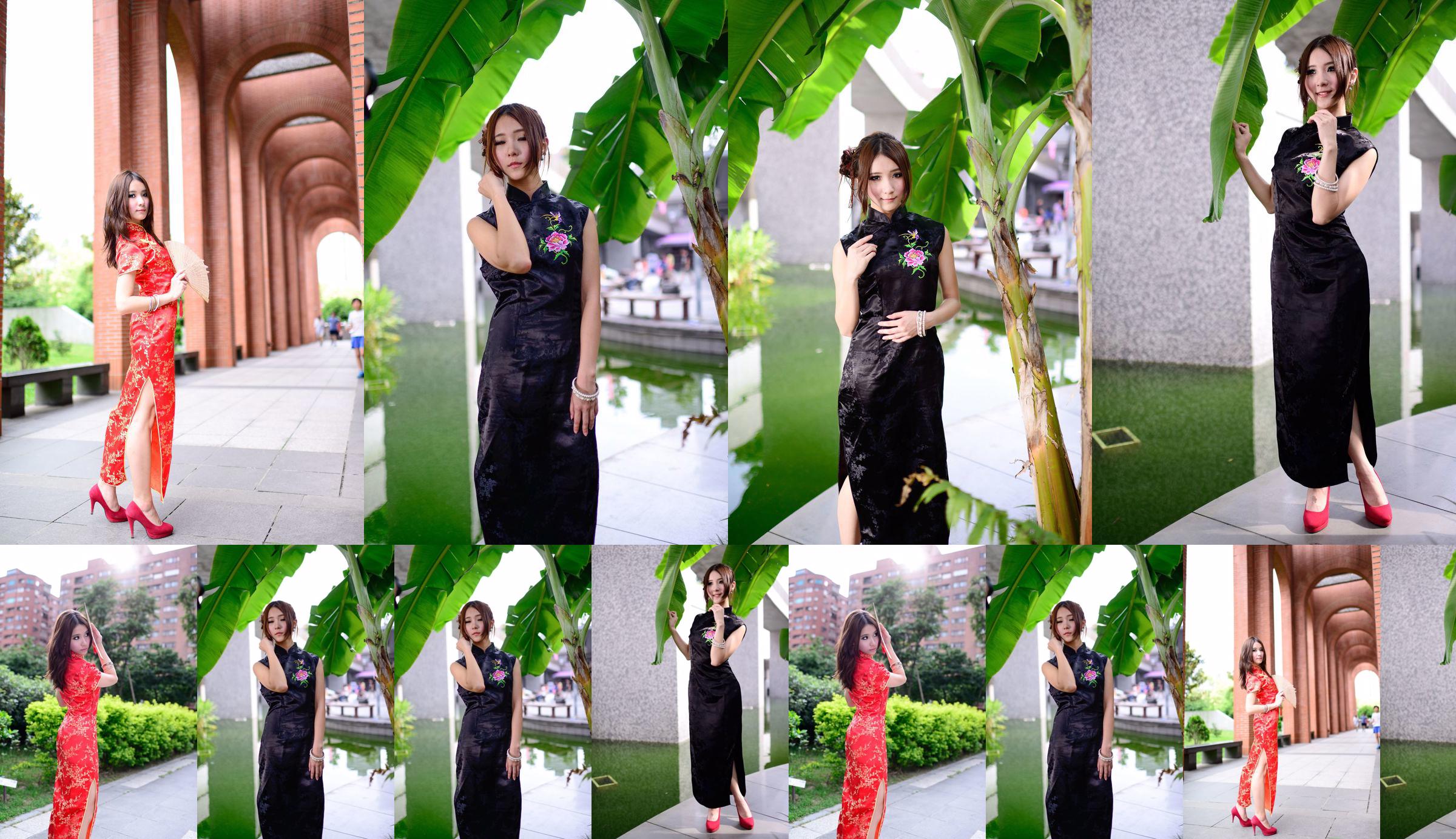 Das taiwanesische Model Abu "Rot-Schwarz-Cheongsam-Serie Outdoor-Shooting" No.b4cdfa Seite 3